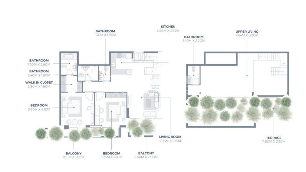 PRIESTRANNÉ MEZONETY S TERASAMI - DUBAJ