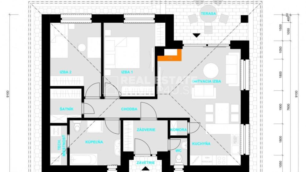 4 IZ BUNGALOV - NOČNÁ ČASŤ ODDELENÁ