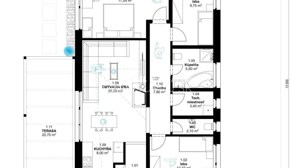 RODINNÝ 4-IZBOVÝ DOM S ÚŽITKOVOU PLOCHOU 94 M2