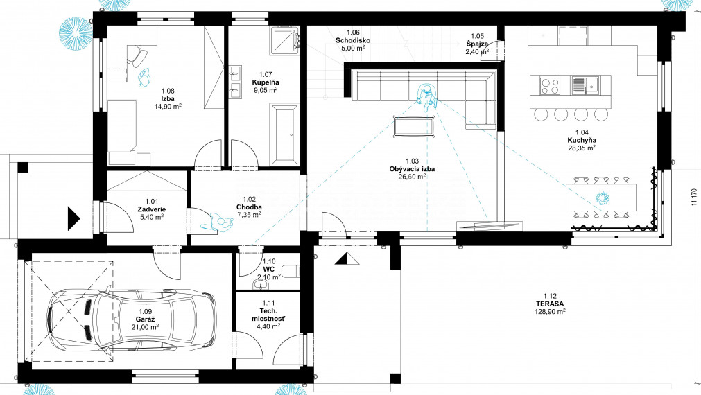 DVOJPODLAŽNÝ 5 IZ RODINNÝ DOM s terasou