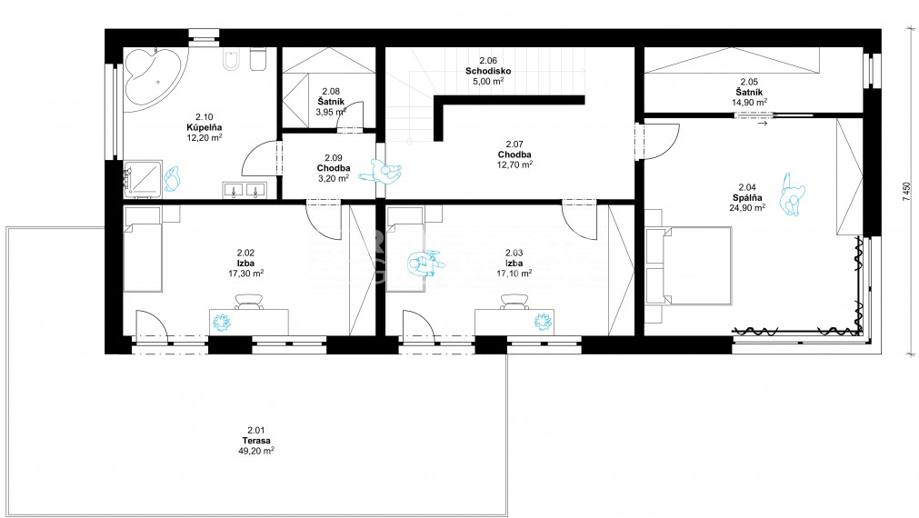 DVOJPODLAŽNÝ 5 IZ RODINNÝ DOM s terasou