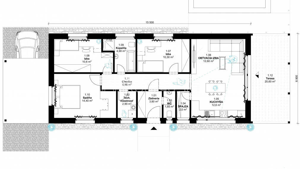 PRAKTICKÝ 4 IZBOVÝ RODINNÝ DOM: 111 980,-€