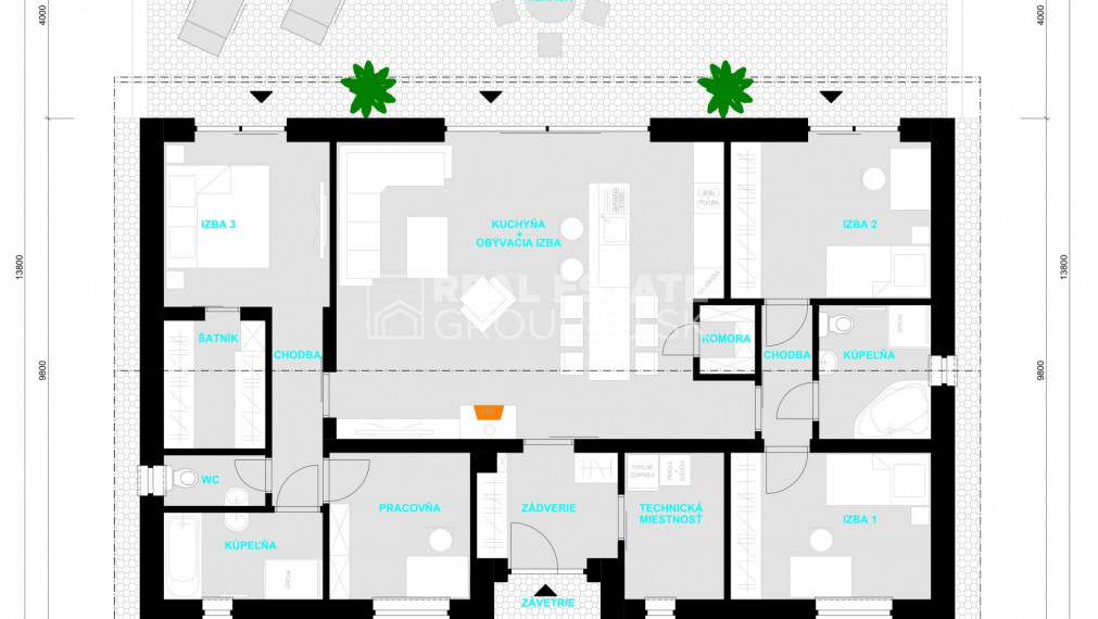 4 IZ BUNGALOV S VEĽKORYSOU VÝMEROU 122 m2