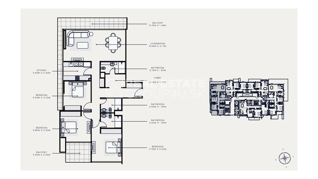 PREDAJ: 3 - SPÁLŇOVÝ APARTMÁN, DUBAJ - MBR CITY