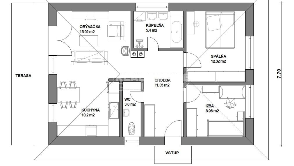 ÚTULNÝ 3 IZBOVÝ BUNGALOV