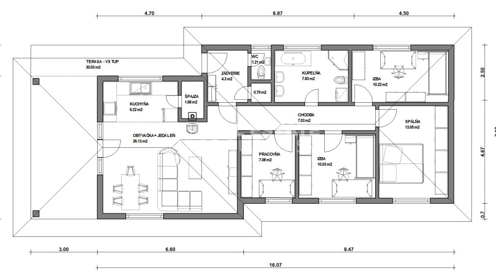 5 IZ BUNGALOV S PREKRYTOU TERASOU CCA 19 M2