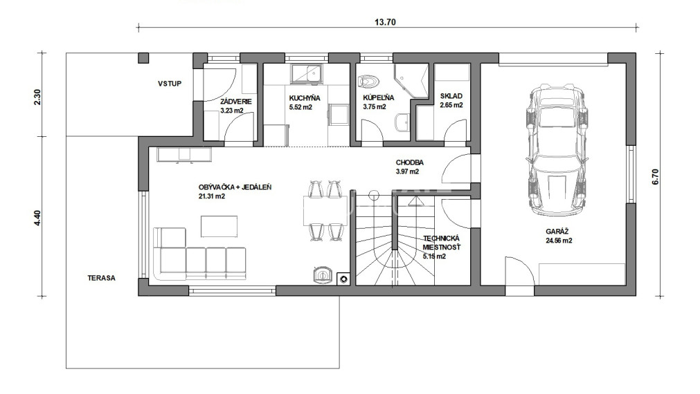 PRIESTRANNÝ POSCHODOVÝ DOM S GARÁŽOU