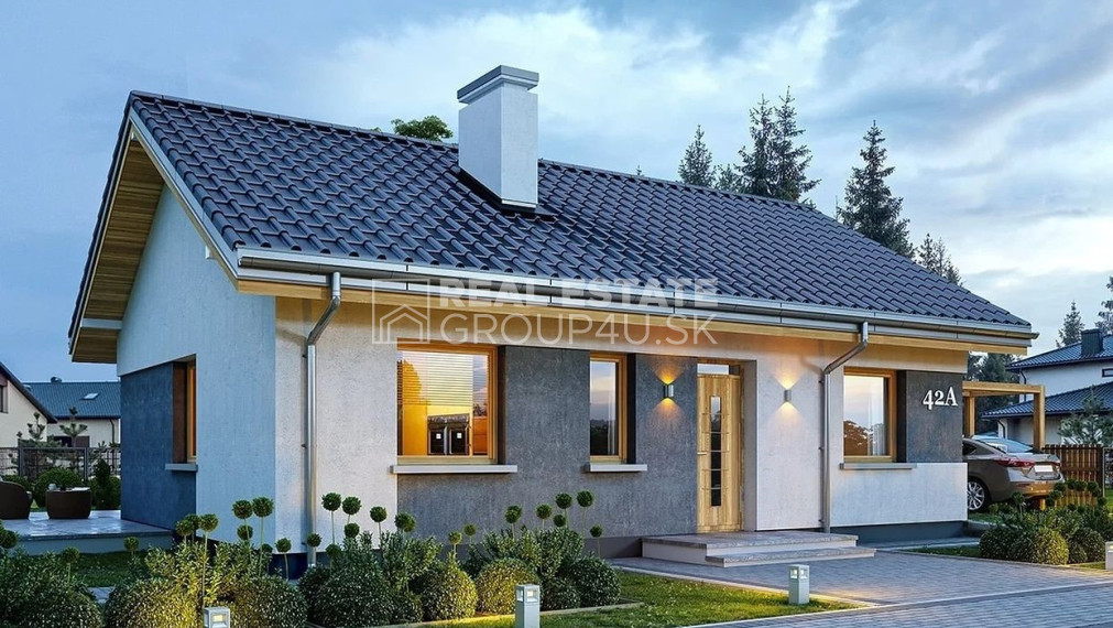 SLNEČNÝ, ROVINATÝ POZEMOK S MODERNÝM BUNGALOVOM - 169 000.-€