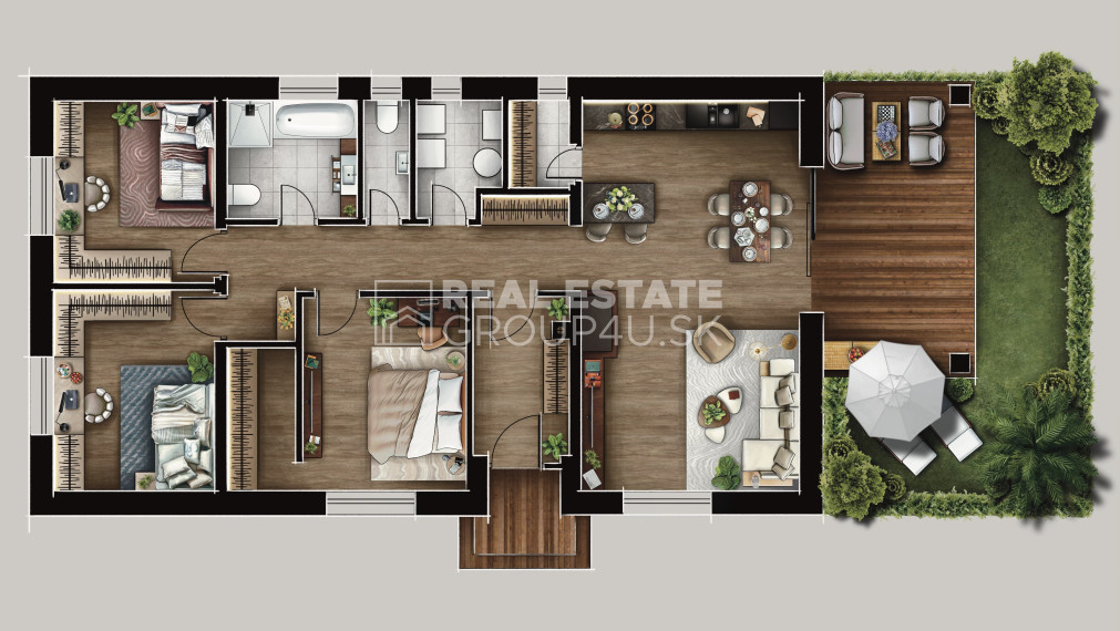 VÝHODNÁ PONUKA:  4 IZ BUNGALOV NA KĽÚČ S POZEMKOM 1000 M2 - 265 000.-€