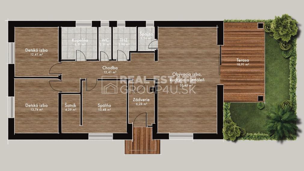 VÝHODNÁ PONUKA:  4 IZ BUNGALOV NA KĽÚČ S POZEMKOM 1000 M2 - 265 000.-€