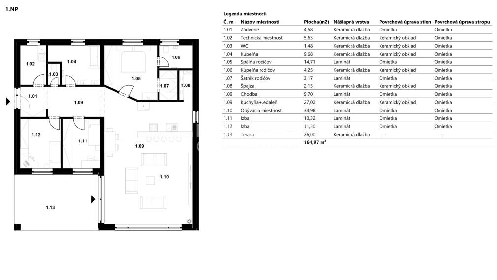 MODERNÝ 5 IZBOVÝ BUNGALOV - HOLODOM 239 750,-€