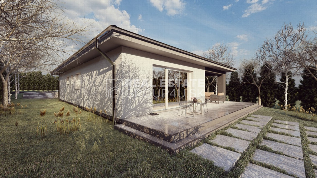 BUNGALOV S TERASOU - 4 IZBOVÝ , bezpečný a moderný dom
