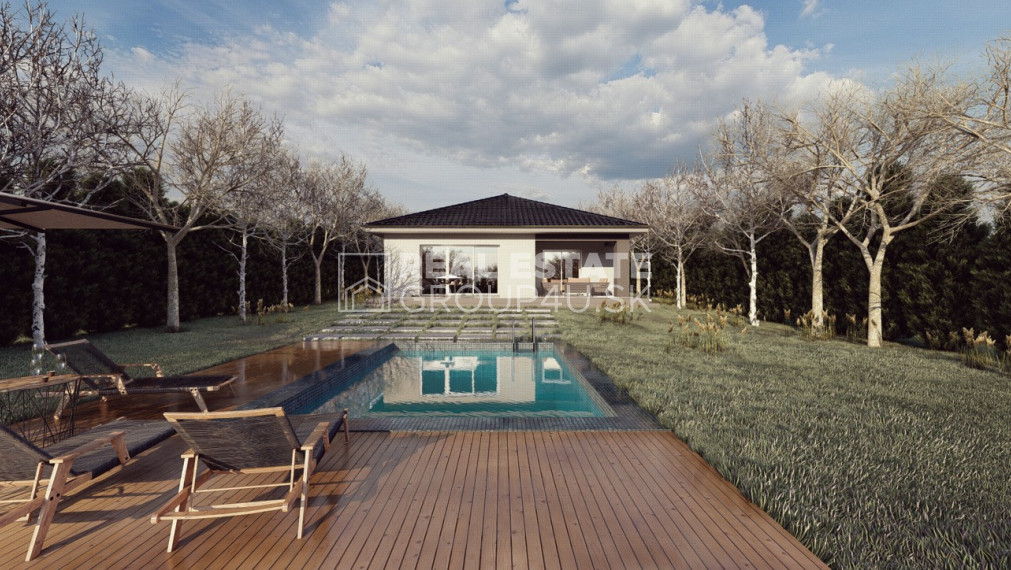 BUNGALOV S TERASOU - 4 IZBOVÝ , bezpečný a moderný dom