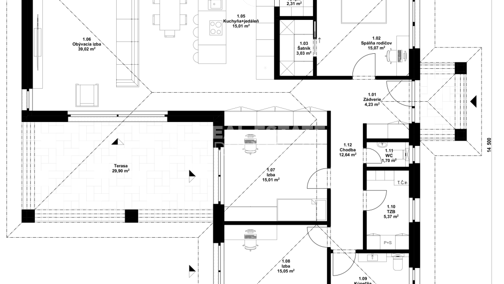 4 izbový BUNGALOV S TERASOU - Dom plný svetla a pohody