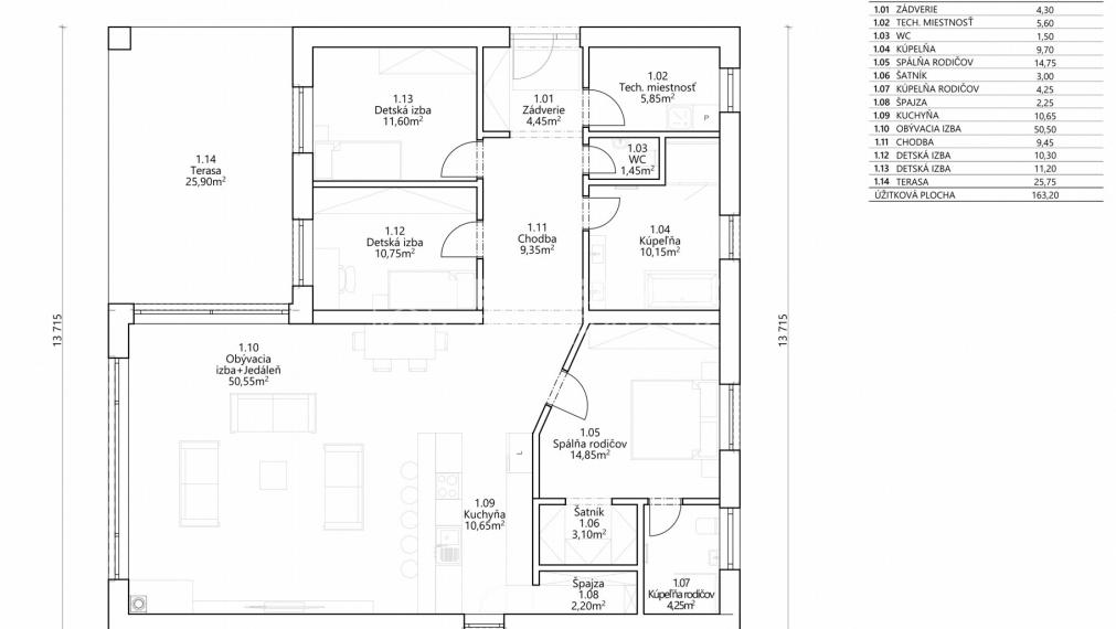 4 IZ BUNGALOV S VEĽKORYSOU VÝMEROU 163 m2
