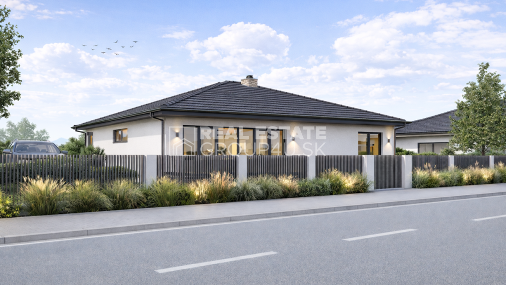 Moderný prízemný dom s terasou. Miesto, kde chcete žiť