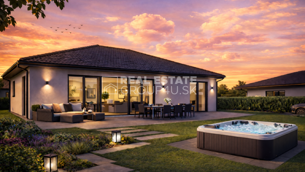 MODERNÝ BUNGALOV s terasou a záhradou