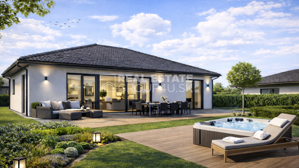 MODERNÝ BUNGALOV s terasou a záhradou