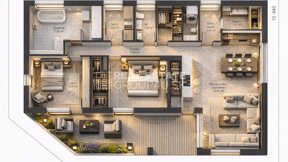 BUNGALOV -  moderná architektúra, vysoký komfort