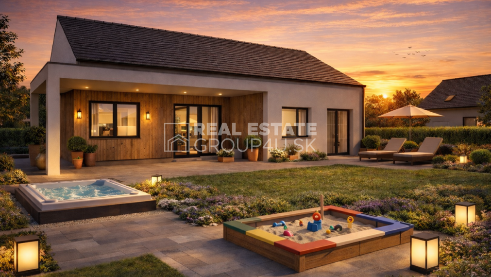 MODERNÝ PRÍZEMNÝ BUNGALOV s veľkou terasou