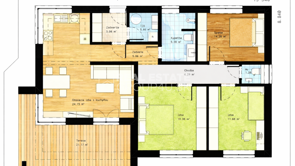 MODERNÝ PRÍZEMNÝ BUNGALOV s veľkou terasou
