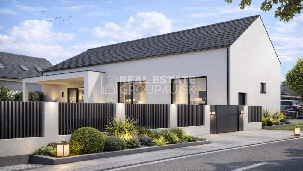 MODERNÝ PRÍZEMNÝ BUNGALOV s veľkou terasou