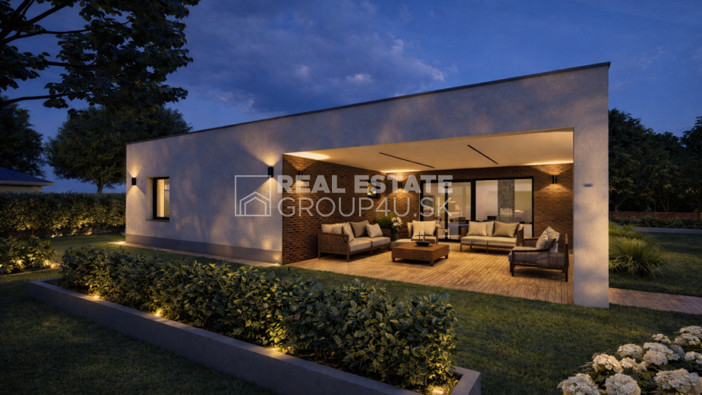 MODERNÝ BUNGALOV 4 IZ - PLOCHÁ STRECHA 160 990,-€