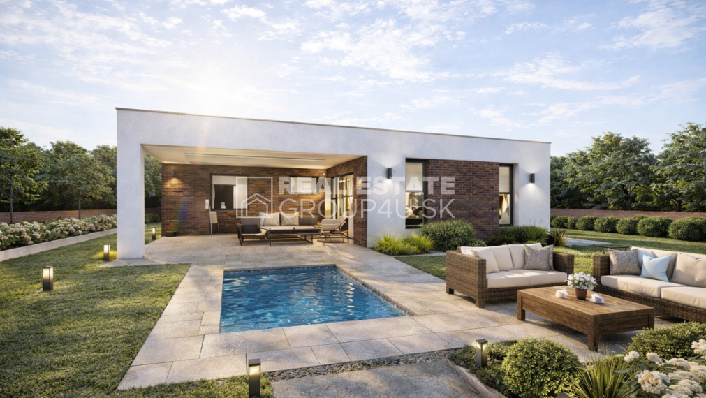 4 IZBOVÝ BUNGALOV S PLOCHOU STRECHOU: 160 990,-€