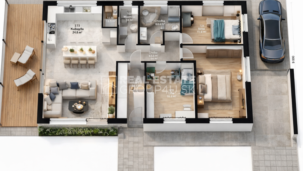 4 IZBOVÝ RODINNÝ DOM - MODERNÝ BUNGALOV 138 990,-€