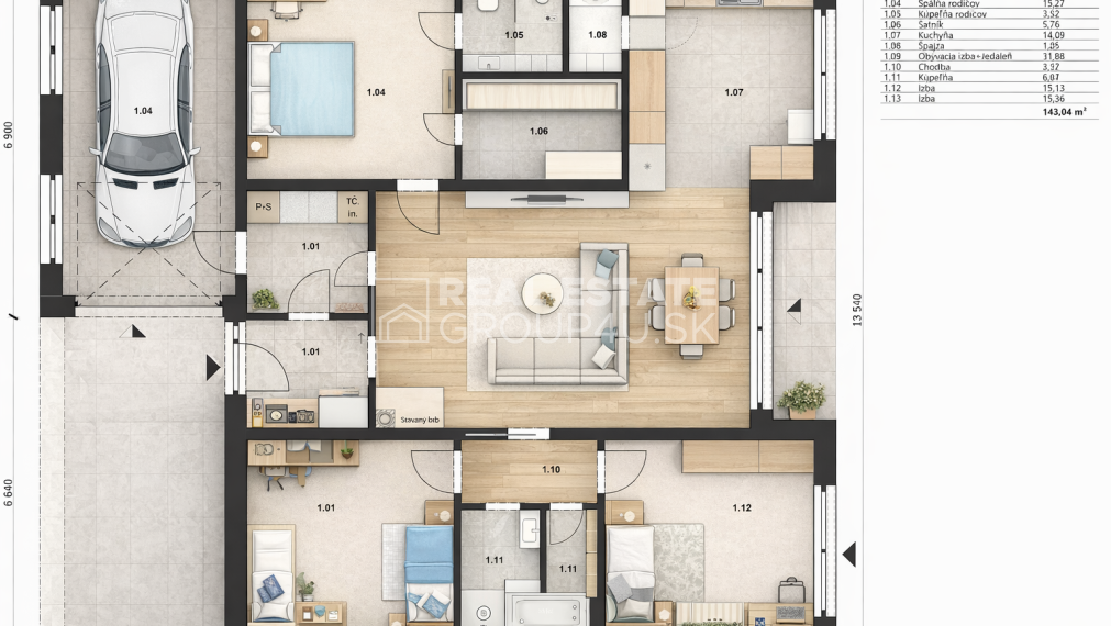 PREDAJ: Pozemok s moderným a praktickým RD - BELUŠA