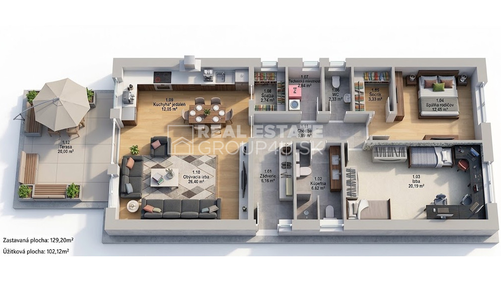 3 IZBOVÝ BUNGALOV - každý detail má svoje miesto.