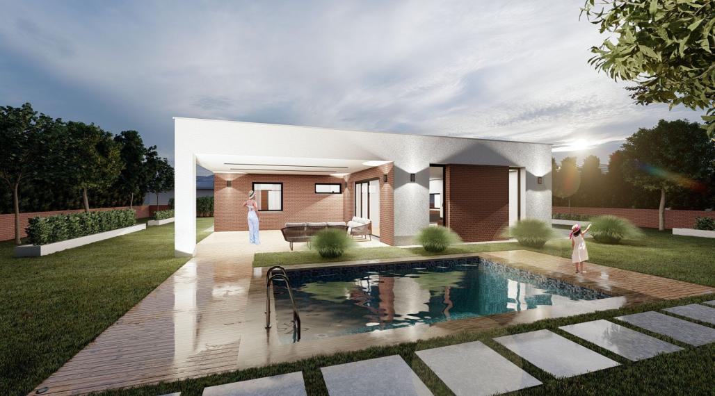 MODERNÝ BUNGALOV 4 IZ - PLOCHÁ STRECHA 160 990,-€