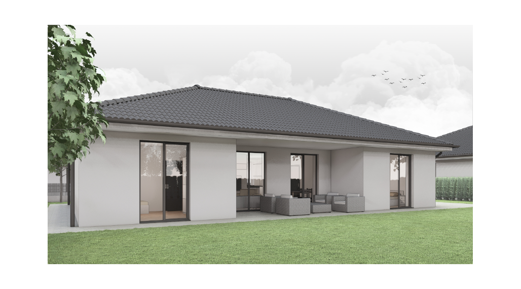 MODERNÝ BUNGALOV s terasou a záhradou