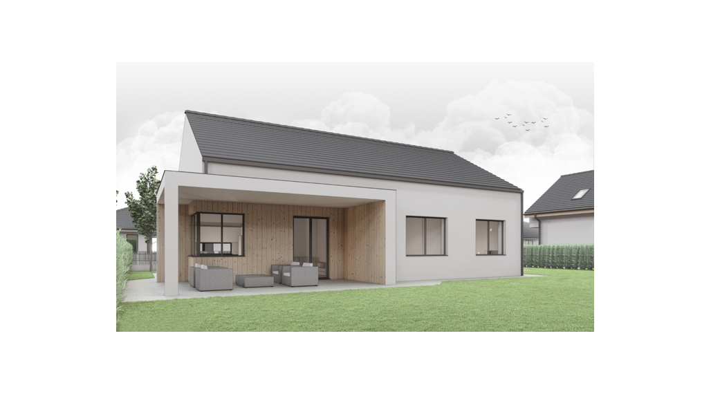 MODERNÝ PRÍZEMNÝ BUNGALOV s veľkou terasou