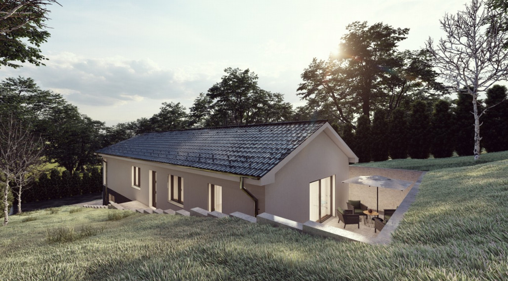 4 IZBOVÝ BUNGALOV DO SVAHU - praktické riešenie svahu