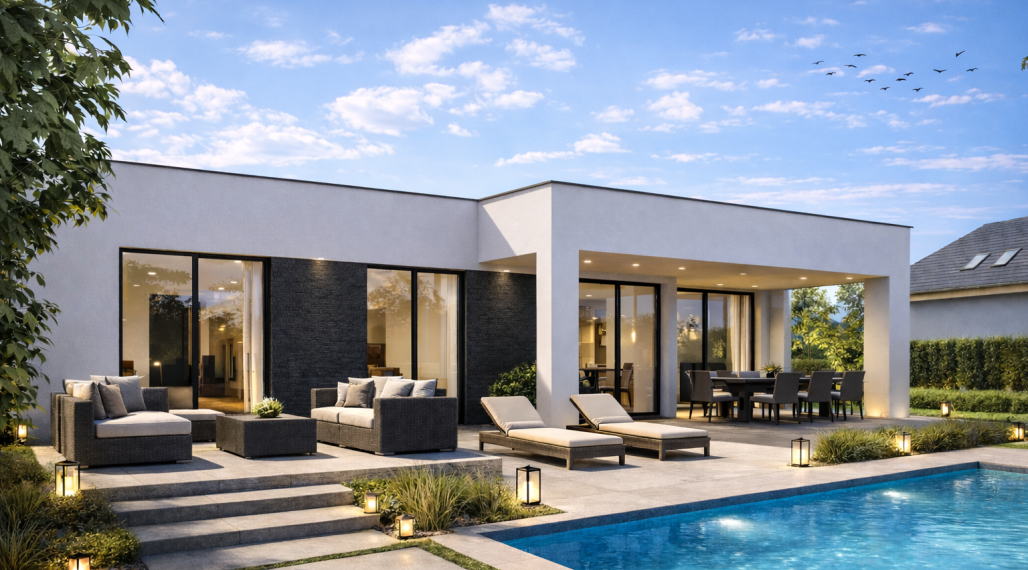 MODERNÝ BUNGALOVOM NA KĽÚČ S POZEMKOM – HORNÝ LIESKOV