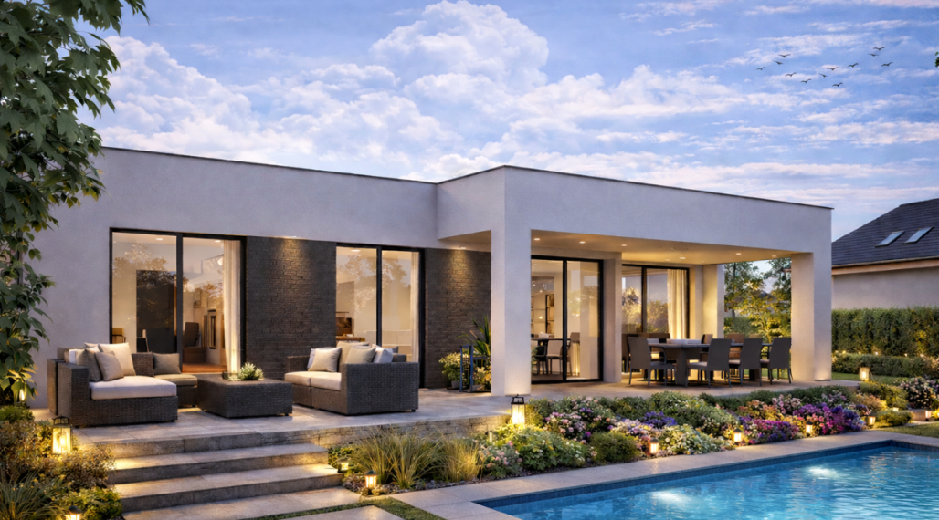 BUNGALOV - funkčná dispozícia - moderný štýl