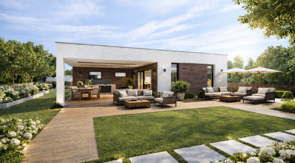 MODERNÝ BUNGALOV 4 IZ - PLOCHÁ STRECHA 160 990,-€