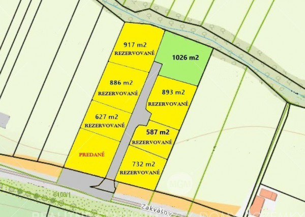 PREDAJ EXKLUZÍVNE - POZEMKY ZAKVÁŠOV, POVAŽSKÁ BYSTRICA: 83,-€/1 m²