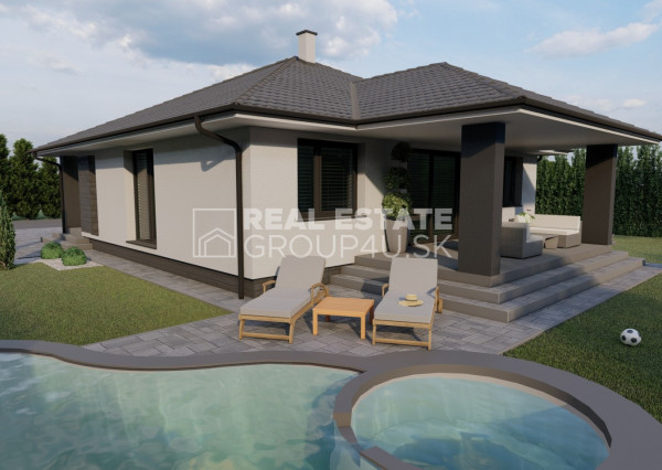 STAVEBNÝ POZEMOK S MODERNÝM BUNGALOVOM NA KĽÚČ – DIVINA