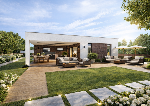 MODERNÝ BUNGALOV 4 IZ - PLOCHÁ STRECHA 160 990,-€