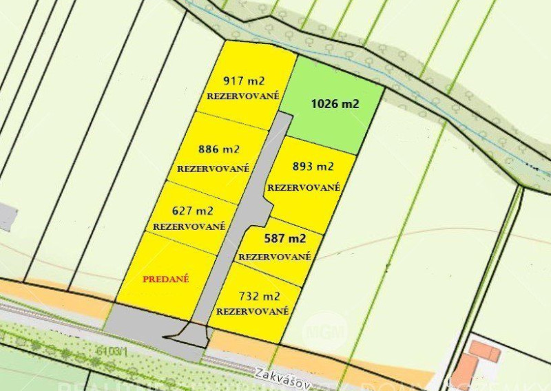 PREDAJ EXKLUZÍVNE - POZEMKY ZAKVÁŠOV, POVAŽSKÁ BYSTRICA: 83,-€/1 m²