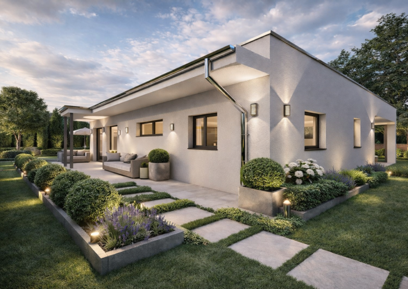 MODERNÝ BUNGALOV 4 IZ - PLOCHÁ STRECHA 160 990,-€